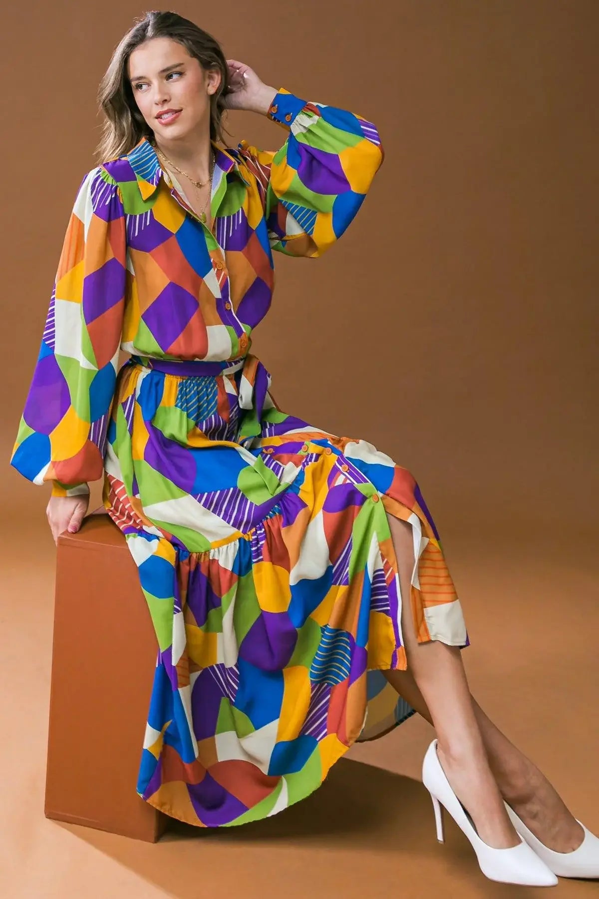 REMARKABLE FLAIR WOVEN MIDI DRESS - Flying Tomato - Flyclothing LLC