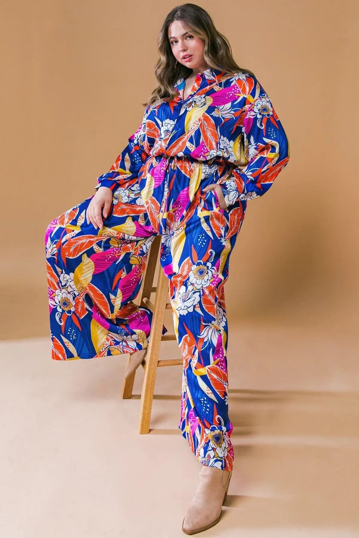BLOOMING HOPE WOVEN JUMPSUIT - Flying Tomato - Flyclothing LLC