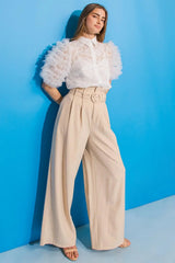 BEAUTIFUL OASIS IVORY WOVEN TOP - Flying Tomato - Flyclothing LLC
