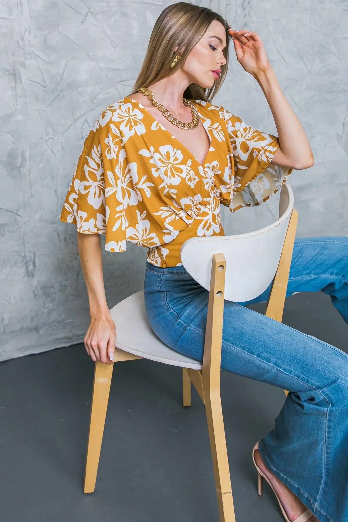 LET THE LIGHT IN BROWN WOVEN TOP - Flying Tomato - Flyclothing LLC
