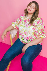 BLISS ME FLORAL WOVEN LACE TOP - Flying Tomato - Flyclothing LLC