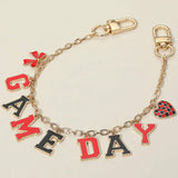 Football GAME DAY Message Bow Heart Charm Station Bag Chain Charm - Madeline Love - Flyclothing LLC