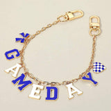 Football GAME DAY Message Bow Heart Charm Station Bag Chain Charm - Madeline Love - Flyclothing LLC