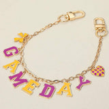 Football GAME DAY Message Bow Heart Charm Station Bag Chain Charm - Madeline Love - Flyclothing LLC