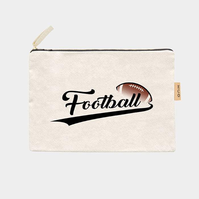 Football Message Cotton Canvas Eco Pouch Bag - Madeline Love - Flyclothing LLC