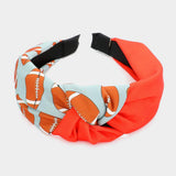 Football Patterned Knot Burnout Headband - Madeline Love - Flyclothing LLC
