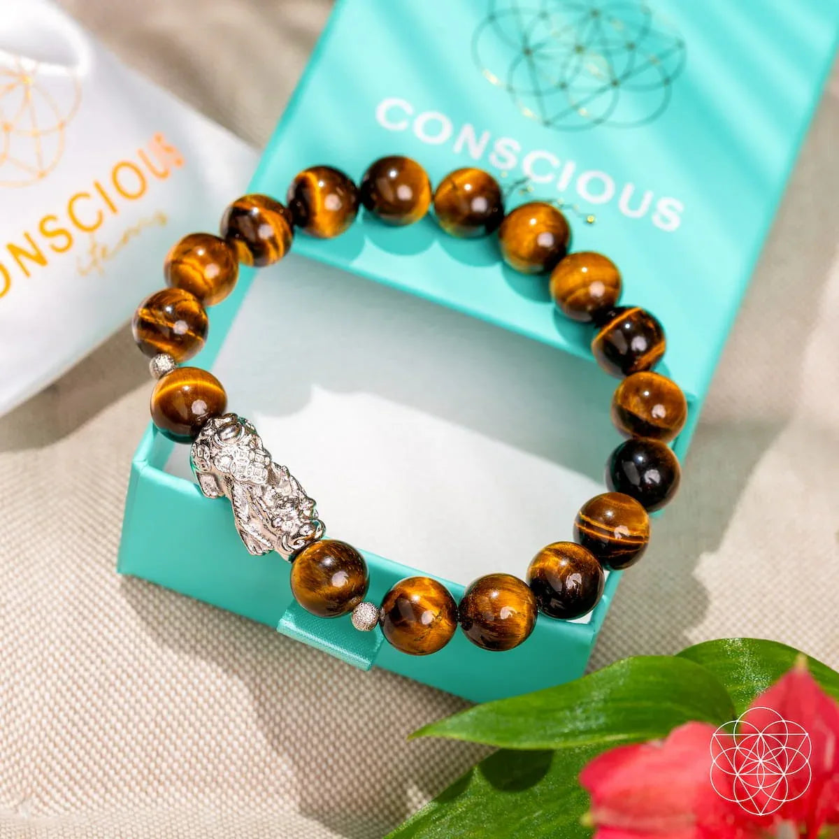 Fortune Flows - Tiger’s Eye & Pixiu Bracelet - Conscious Items - Flyclothing LLC