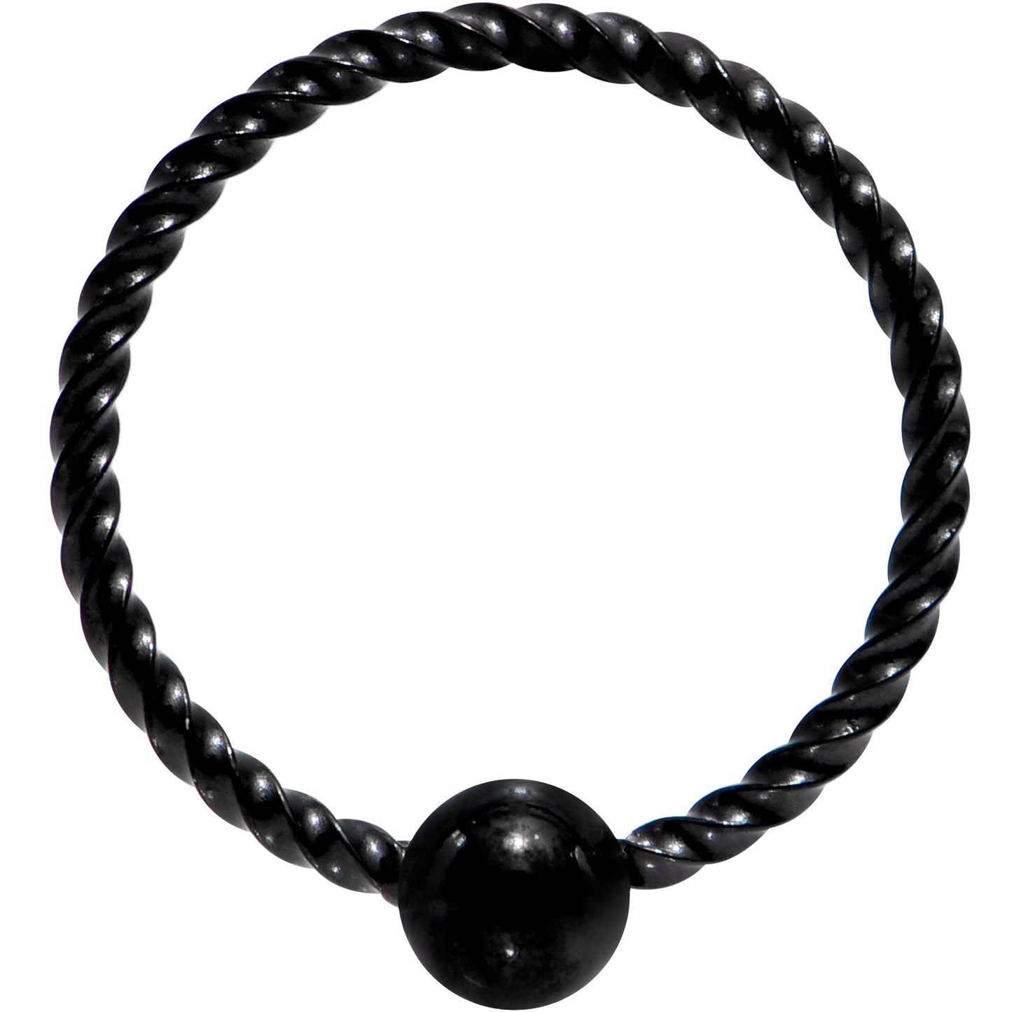 20G 5/16 Black Anodized So Twisted Captive Style Seamless Ring - BodyCandy - Flyclothing LLC