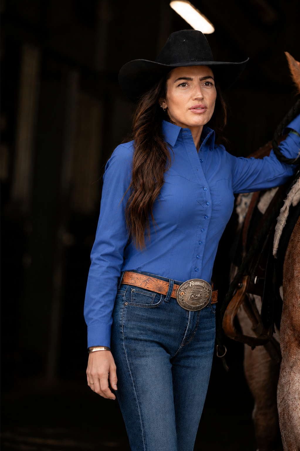 French Blue Cool Ride™ Women's Western Riding Shirt