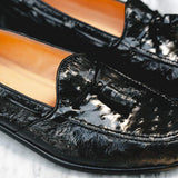 13-581-BLK FRANCO Ostrich Tassel Loafer, Black - Zelli Italia - Flyclothing LLC