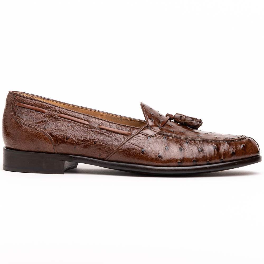 13-581-BRN FRANCO Ostrich Tassel Loafer, Brown - Zelli Italia - Flyclothing LLC