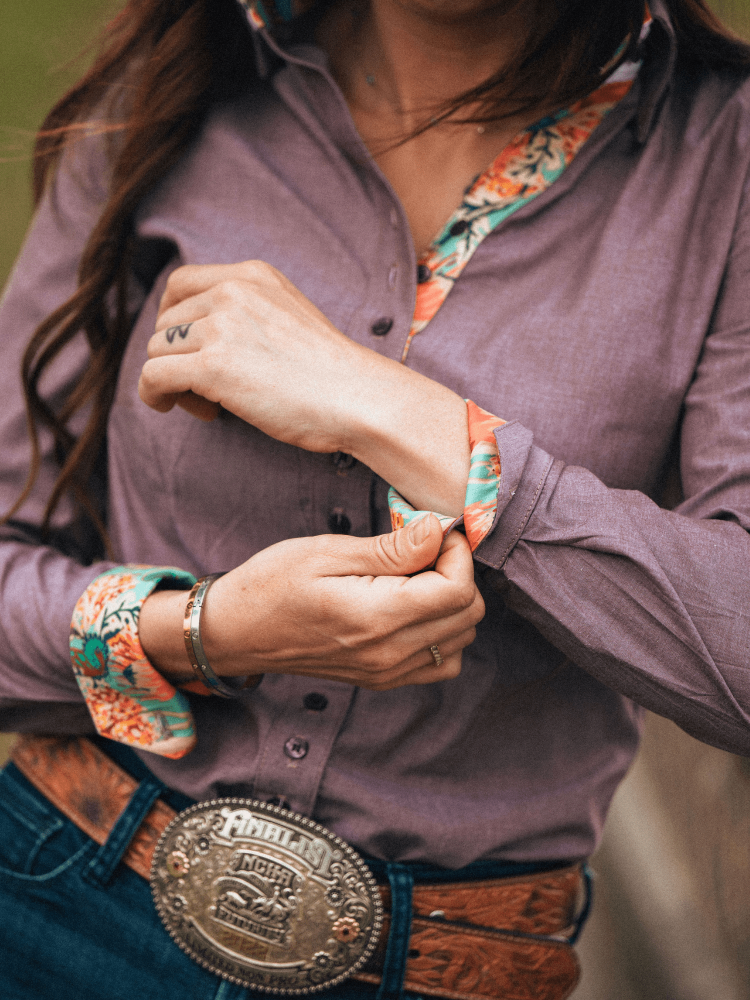 Brown Chambray Women's Western Shirt | Core Collection