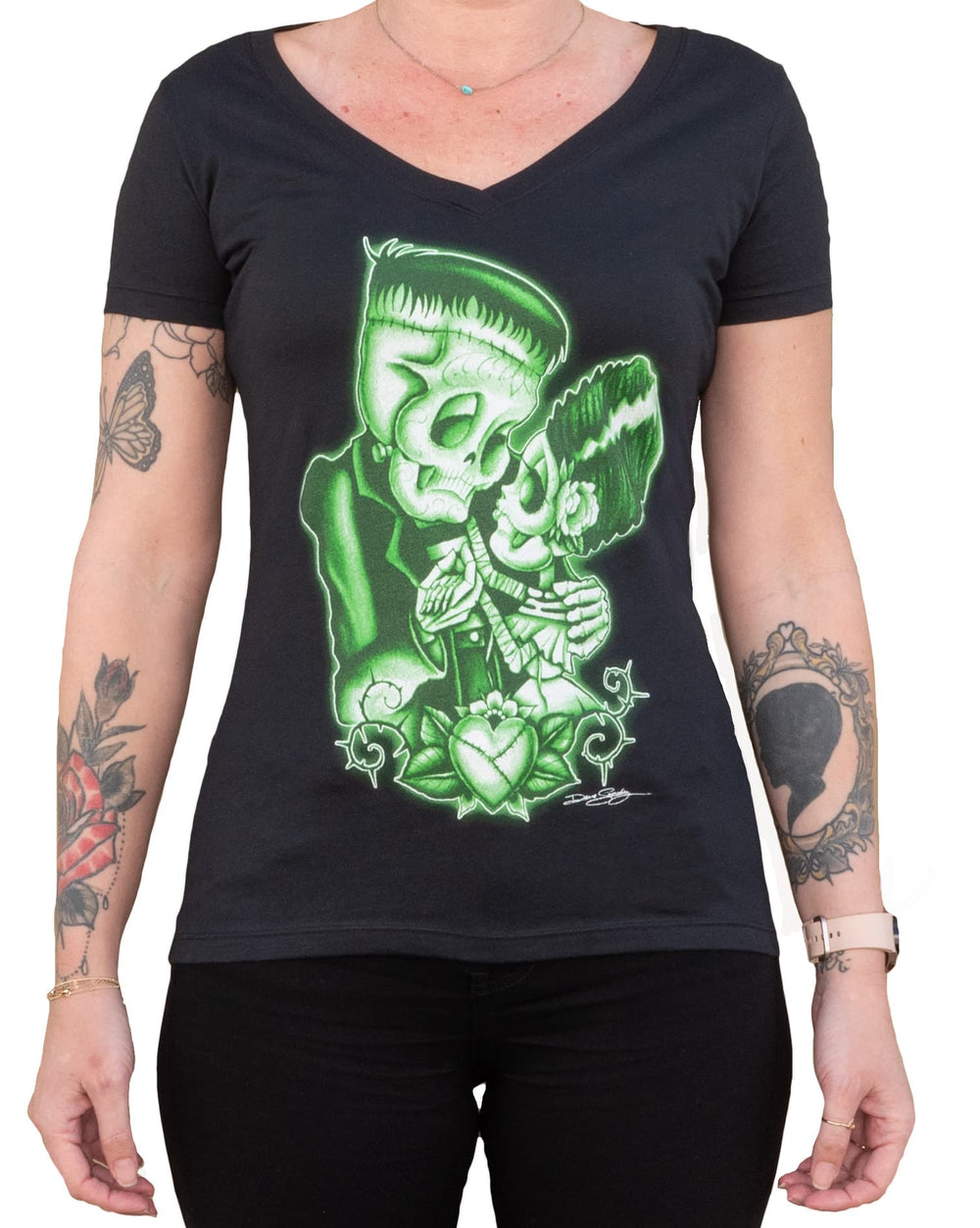 Black Market Art Company Strange Love Women's V-Neck T-Shirt