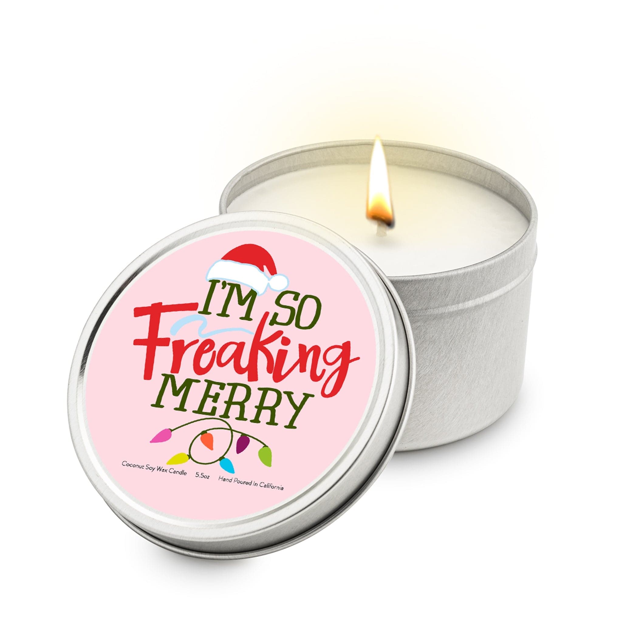 Im So Freakin Merry 5.5 oz Soy Blend Travel Candle Tin - JGI