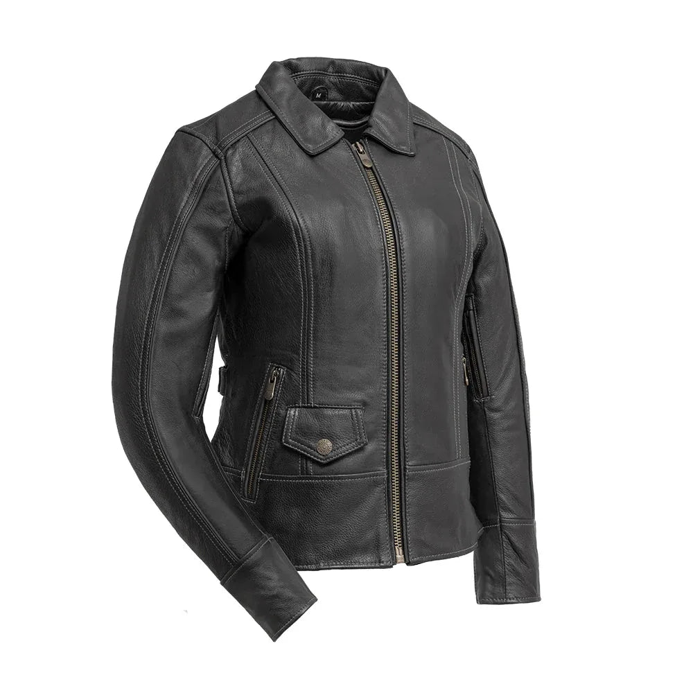 Free Spirit - Women's Motorcycle Leather Jacket - First Manufacturing Company - Flyclothing LLC