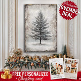 Vintage Christmas Tree Wall Art with Free Personalized Christmas Card - Tailored Canvases - Flyclothing LLC