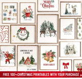 Vintage Christmas Tree Wall Art with Free 100+ Christmas Print - Tailored Canvases - Flyclothing LLC