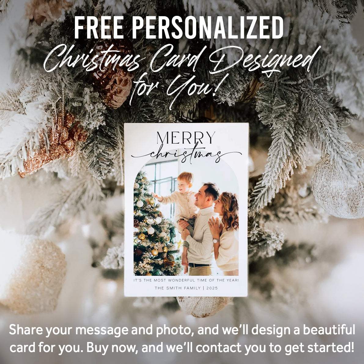 Vintage Christmas Tree Wall Art with Free Personalized Christmas Card - Tailored Canvases - Flyclothing LLC