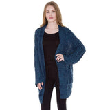 Front Pocket Knit Detail Soft Warm Long Cardigan - Madeline Love - Flyclothing LLC