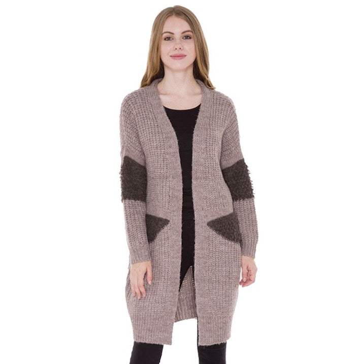 Furry Long Cardigan Poncho Outwear Shawl Cover Up - Madeline Love - Flyclothing LLC