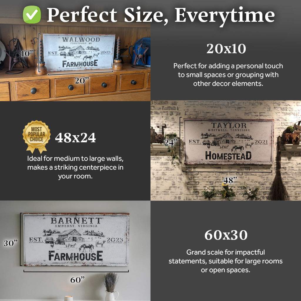 Rustic Farmhouse Personalized Sign II - Tailored Canvases - Flyclothing LLC