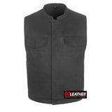 Blacksteel - Unlined Black Denim Vest - GoLeather