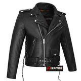 GO731 - Mens Classic MC Style Jacket with Laces - GoLeather
