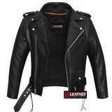 GO731 - Mens Classic MC Style Jacket with Laces - GoLeather