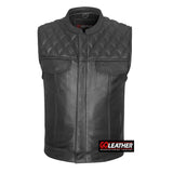 Onyx - Premium Leather Diamond Vest