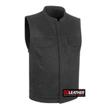 Blacksteel - Unlined Black Denim Vest - GoLeather
