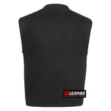 Blacksteel - Unlined Black Denim Vest - GoLeather