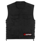 Iron Laced - Black Denim with Side Laces - GoLeather