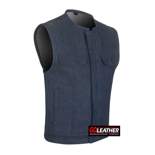 Raw Edge - Dark Blue Raw Denim /Rolled Collar