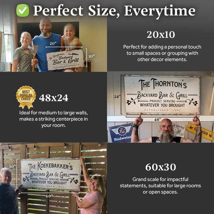 Backyard Bar & Grill Sign - Tailored Canvases - Flyclothing LLC