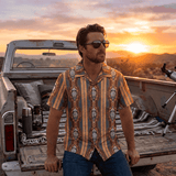 Baha Ranch Mocha Aztec Hawaiian Shirt Made in America - Baha Ranch Western Wear - Flyclothing LLC