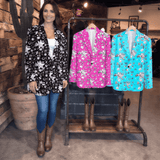 Baha Ranch Turquoise YEEHAW Rhinestone Cowgirl Blazer