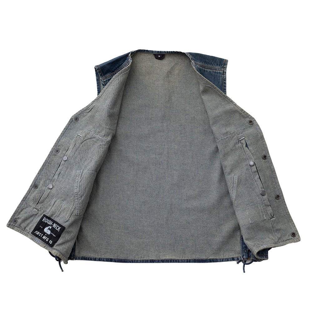 Gambler Men's Motorcycle Denim Vest - First Manufacturing Company - Flyclothing LLC