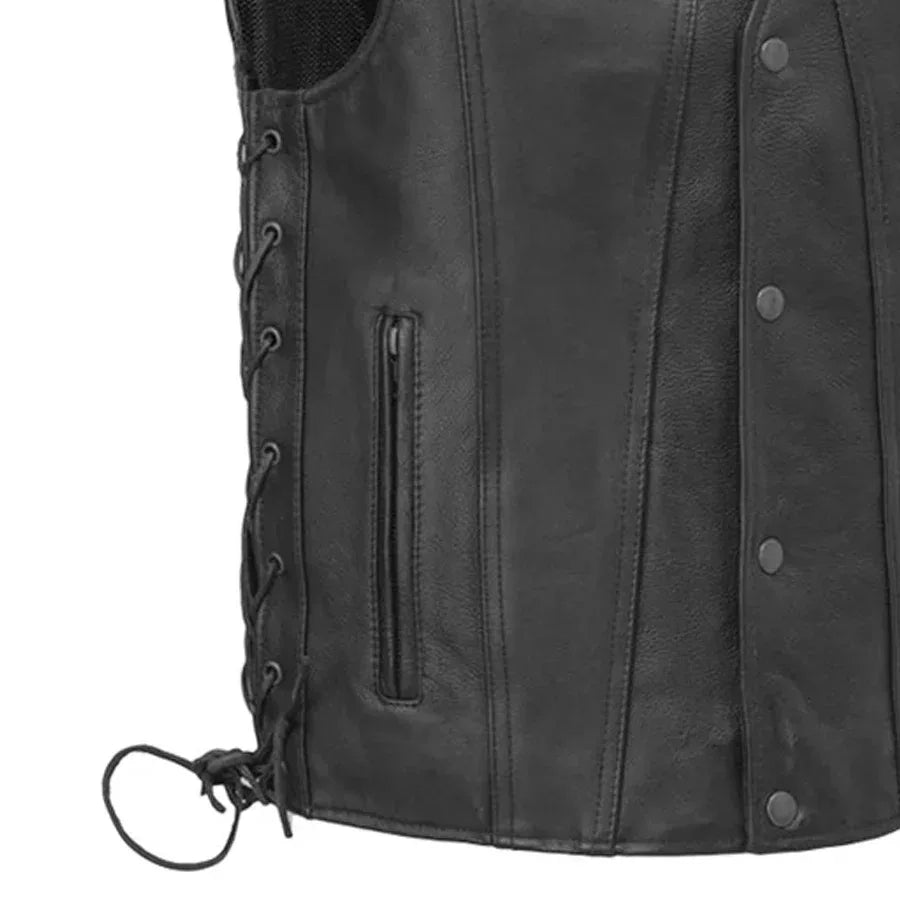 Gambler Men's Motorcycle Leather Vest - First Manufacturing Company - Flyclothing LLC