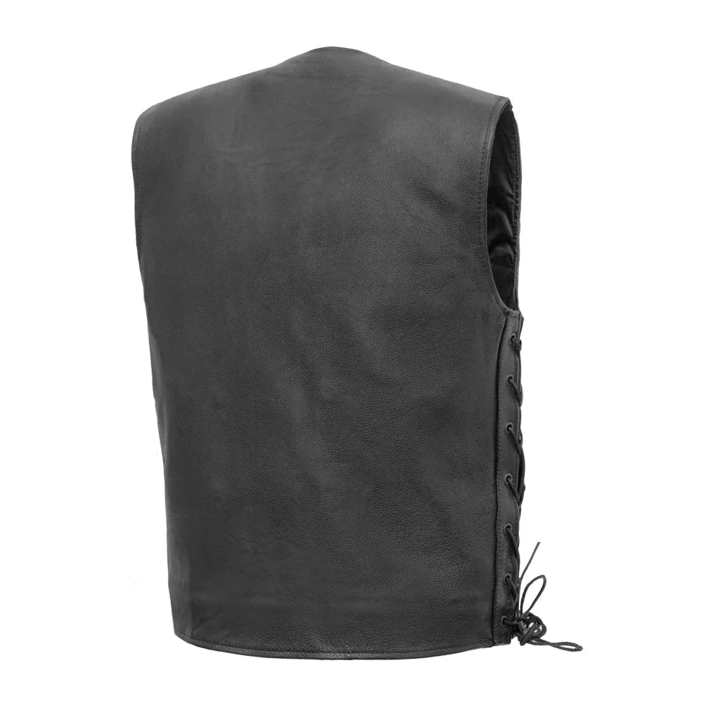 Gambler Men's Motorcycle Leather Vest - First Manufacturing Company - Flyclothing LLC