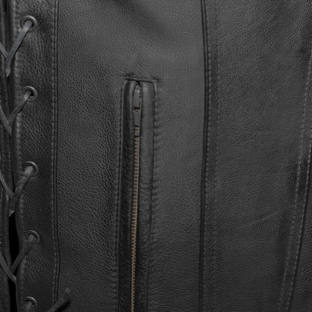 Gambler Men's Motorcycle Leather Vest - First Manufacturing Company - Flyclothing LLC