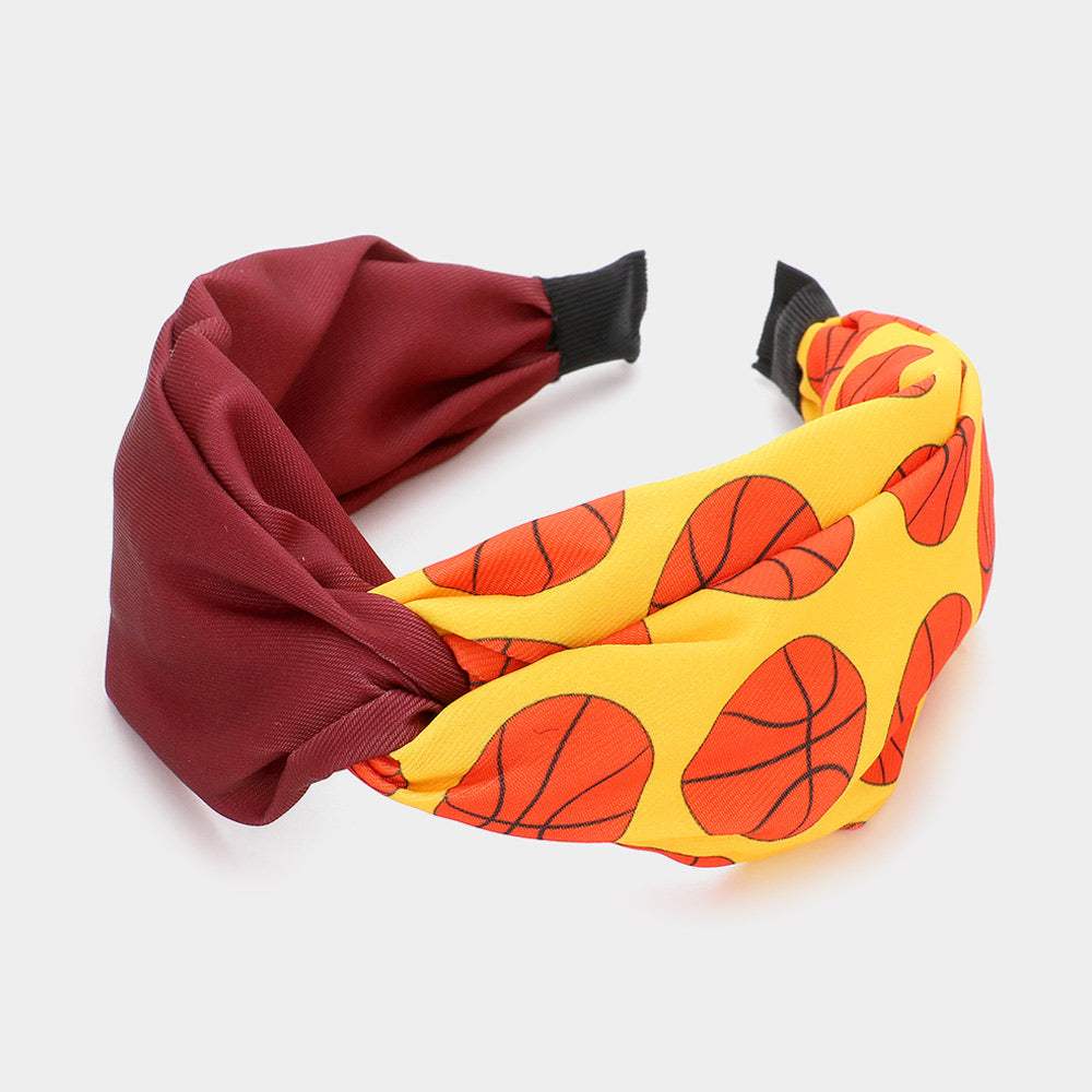 Game Day Basketball Patterned Twisted Headband - Madeline Love - Flyclothing LLC