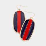 Game Day Color Block Enamel Hexagon Dangle Earrings - Madeline Love - Flyclothing LLC