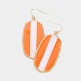Game Day Color Block Enamel Hexagon Dangle Earrings - Madeline Love - Flyclothing LLC