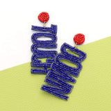 Game Day Felt Back Beaded Touch Down Message Dangle Earrings - Madeline Love - Flyclothing LLC