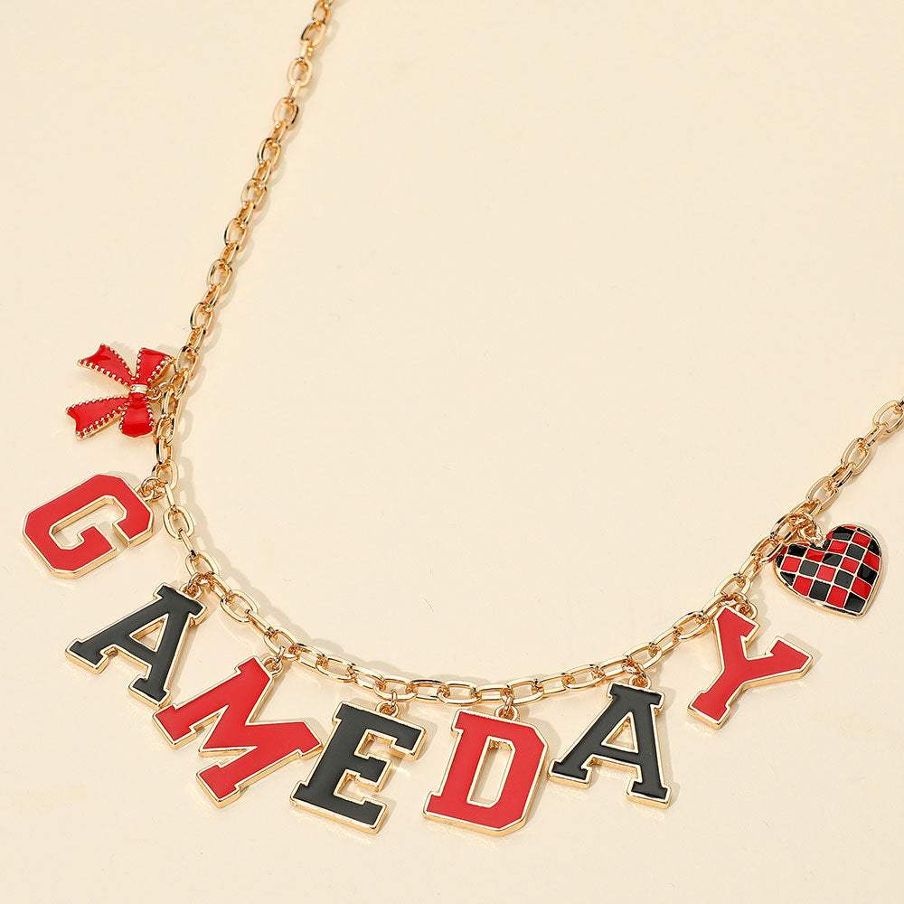 GAME DAY Letter Charm Station Necklace - Madeline Love - Flyclothing LLC
