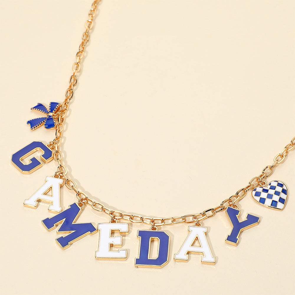 GAME DAY Letter Charm Station Necklace - Madeline Love - Flyclothing LLC