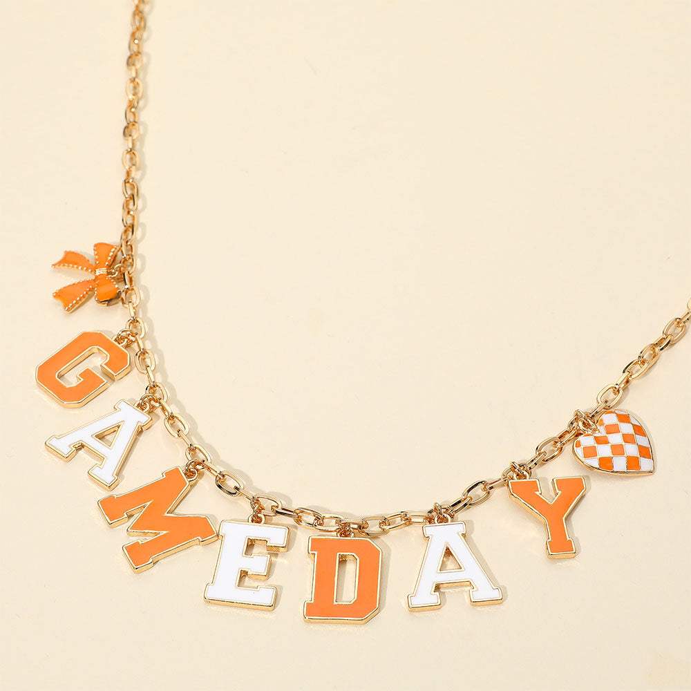 GAME DAY Letter Charm Station Necklace - Madeline Love - Flyclothing LLC