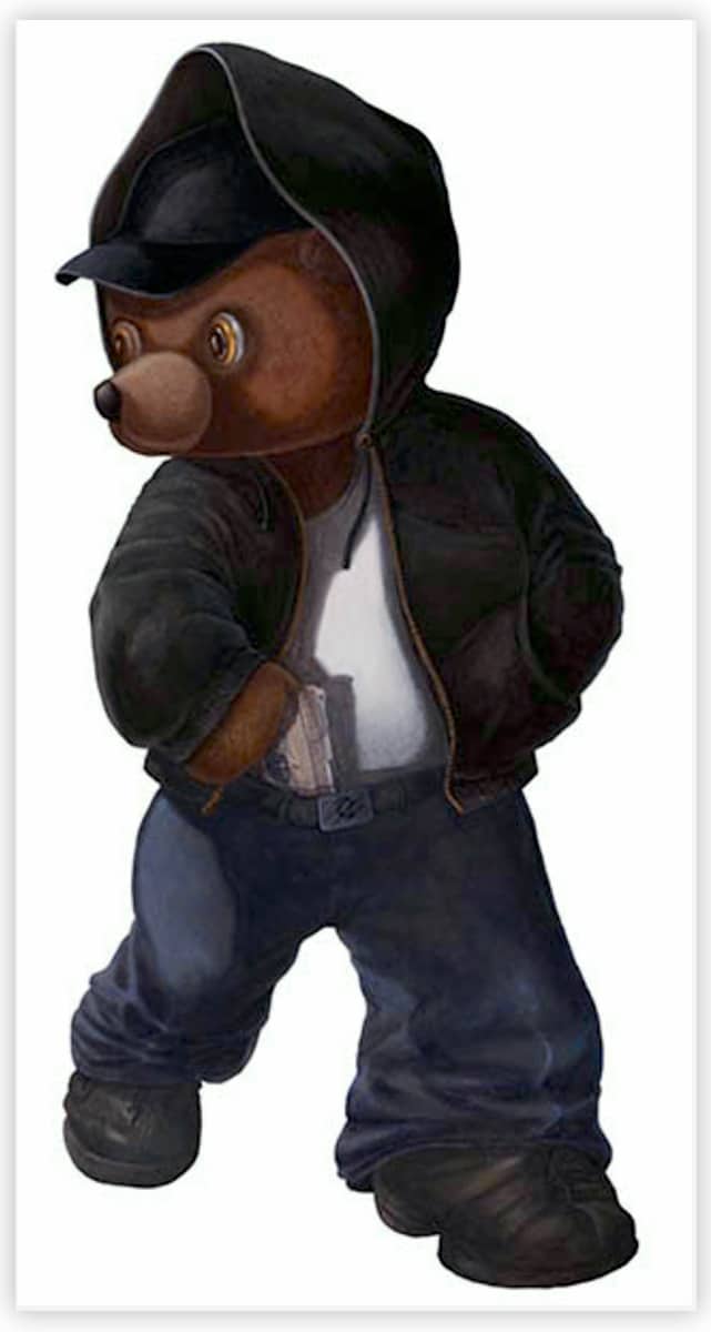 Black Market Art Company Gangsta Teddy Figure Print