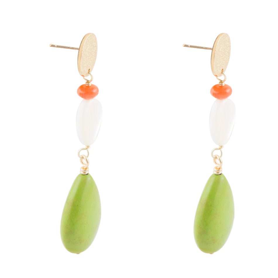 Garden Dreams Lime Turquoise Post Earrings - Barse Jewelry - Flyclothing LLC