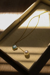 Gem and Pearl Pendant Necklace - Boho Clothing and Accessories - Flyclothing LLC